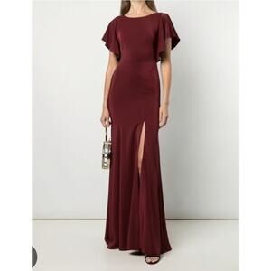 Marchesa Notte Bridesmaid Modena Maroon Party Evening Gown US 16 New w Tags